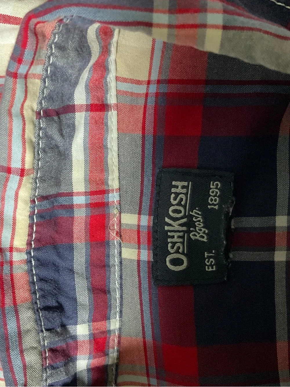 OshKosh Bgosh plaid button